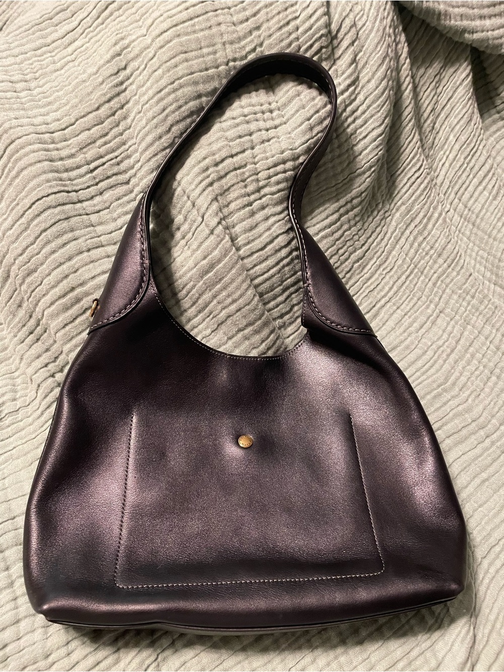 Coach Brooklyn 28 Black Leather Shoulder Bag - Picture 2 of 5